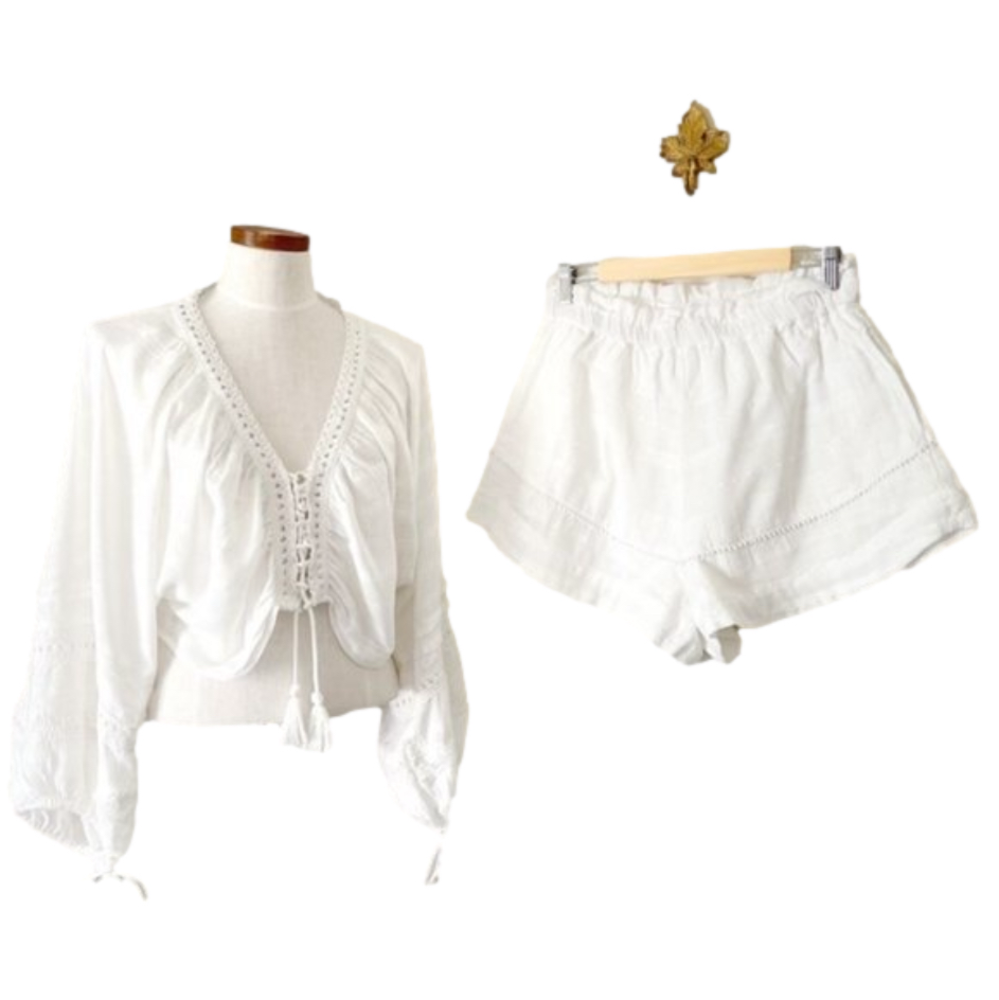 Free People Paloma Shorts Set NWT Black & White available XS SMALL MEDIUM
